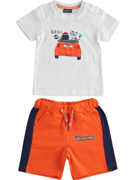 Fiat Σετ με Βερμούδα Sarabanda Fiat 2Pcs Set T-Shirt + Short 4550-00-0113-417895 Λευκό Αγόρι