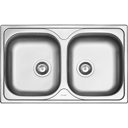 Fortinox Valley 25200 Ένθετος Νεροχύτης Inox Αντιστρεφόμενος Ματ 79x50cm