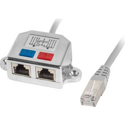 Adapter Lanberg AD-0026-S (RJ45 M - 2 x RJ45 F gray color) (AD-0026-S)