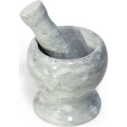 Γουδί με γουδοχέρι μαρμάρινο άσπρο 10,5cm x 10,5cm περίπου