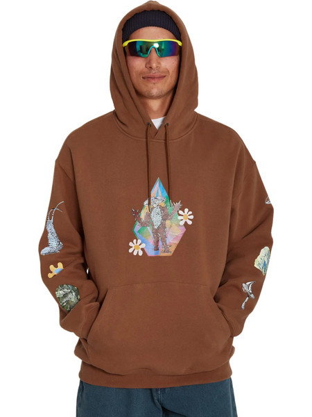 Volcom Chrissie Abbott French Ανδρικό Φούτερ με Κουκούλα & Τσέπες Καφέ A4132208-MOC