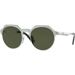 Persol PO2488S 1114/31 Ανδρικά Γυαλιά Ηλίου Στρογγυλά Μεταλλικά Ασημί με Πράσινο Polarized Φακό