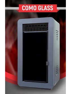 Biodom Como Glass 12 Grey Σόμπα Pellet Αερόθερμη 12kW