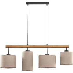 TK Lighting Beige Κρεμαστό Φωτιστικό Οροφής Ράγα Πολύφωτο 6108