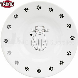 TRIXIE Cat Ceramic Bowl 15cm White