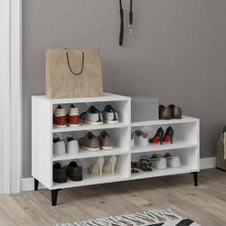 vidaXL Παπουτσοθήκη Ξύλινη Λευκή Μ102xΠ36xΥ60cm 819734