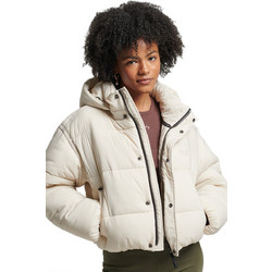 Superdry Cocoon Γυναικείο Μπουφάν Χειμωνιάτικο Puffer Κοντό Λευκό W5011265A-Y8Y