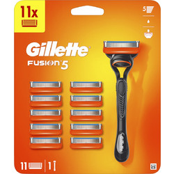 Gillette Fusion 5 Ξυραφάκι με Ανταλλακτικές Κεφαλές με 5 Λεπίδες & Λιπαντική Ταινία + Ανταλλακτικά Ξυραφάκια 11τμχ