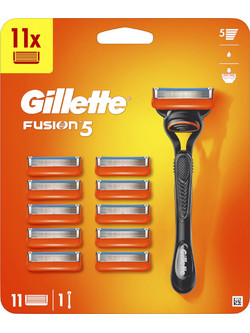 Gillette Fusion 5 Ξυραφάκι με Ανταλλακτικές Κεφαλές με 5 Λεπίδες & Λιπαντική Ταινία + Ανταλλακτικά Ξυραφάκια 11τμχ