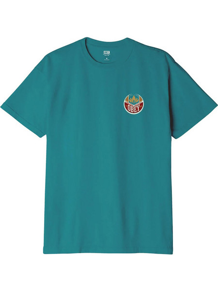 Obey Catch A Fire Organic T-shirt verdigris 163003333-VER