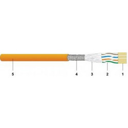Datwyler Καλώδιο SFTP 4x2xAWG23 Cat6a CU 7060 4P Orange LSOH - 11109504