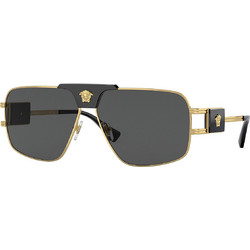 Versace VE2251 1002/87 Γυναικεία Γυαλιά Ηλίου Aviator Μεταλλικά Χρυσά με Μαύρο Polarized Φακό