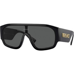 Versace VE4439 GB1/87 Ανδρικά Γυαλιά Ηλίου Μάσκα Κοκάλινα Μαύρα με Μαύρο Polarized Φακό