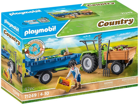 Playmobil Country Αγροτικό Τρακτέρ Με Καρότσα για 4-10 Ετών 71249