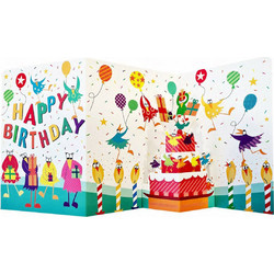 Ευχετήρια Κάρτα Τρίπτυχο (15x22) Pictura Happy Birthday Party