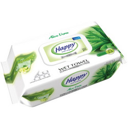 Μωρομάντηλα Happy Αλόη Βέρα 100τεμ