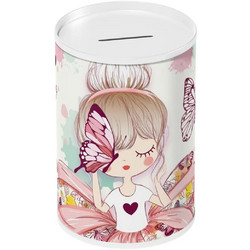 Must Κουμπαράς Μεταλλικός Butterfly Girl (0585039)