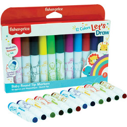 Fisher-Price Round Tip Μαρκαδόροι για Μωρά Σετ 12 Χρώματα