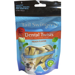 Pet Interest Tail Swingers Dental Twists with Peach Flavor 130gr