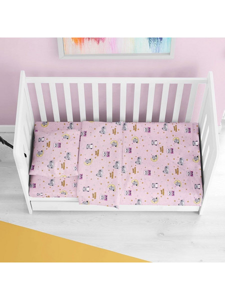 Dimcol Sweet Dreams 550 Βρεφικό Σεντόνι Λίκνου 80x110 Pink