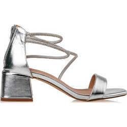 Envie Shoes Seitin Γυναικεία Πέδιλα Ασημί με Χοντρό Χαμηλό Τακούνι E37-17314-21