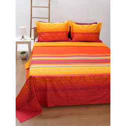 Sunshine Home Σετ Σεντόνια Υπέρδιπλα Βαμβακοσατέν 235x260 Satin 50204 Orange