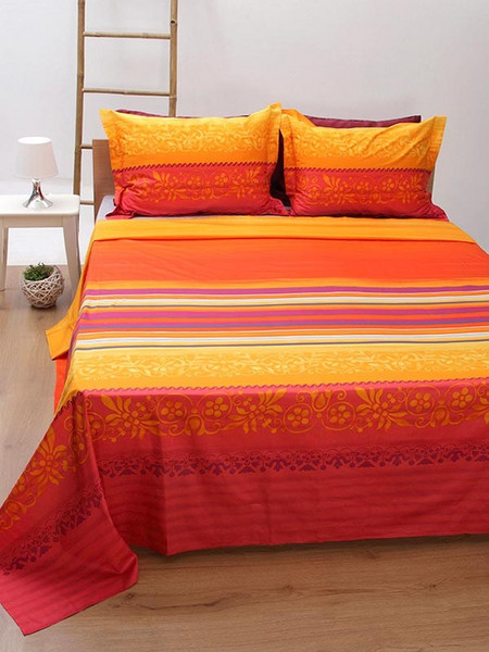 Sunshine Home Σετ Σεντόνια Υπέρδιπλα Βαμβακοσατέν 235x260 Satin 50204 Orange
