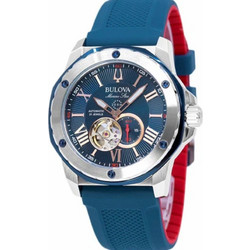 Bulova Marine Star Ανδρικό Ρολόι Αυτόματο με Μπλε Καουτσούκ Λουράκι 98A282