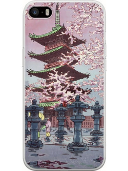 Θήκη Ukiyo-e - Cherry Blossom iPhone 5/5s/SE 2016 Flexible TPU (Διάφανη Σιλικόνη)
