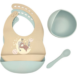 BabyCloud Βρεφικό Σετ Φαγητού Σιλικόνης Bear Beige 4τμχ BC000860
