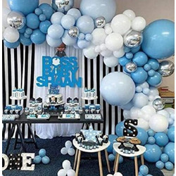 Σετ Μπαλόνια Γιρλάντα Διακοσμητικά Πάρτυ Blue White 154 τεμάχια ForHome 923147 - For Home