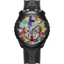 Bomberg BOLT-68 Ανδρικό Ρολόι Χρονογράφος με Μαύρο Καουτσούκ Λουράκι BS45CHPBA.QUETZ-2.11