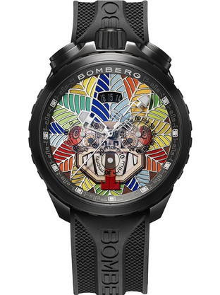 Bomberg BOLT-68 Ανδρικό Ρολόι Χρονογράφος με Μαύρο Καουτσούκ Λουράκι BS45CHPBA.QUETZ-2.11