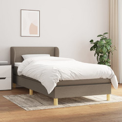 vidaXL Κρεβάτι Boxspring με Στρώμα Taupe 90x190cm 3126609