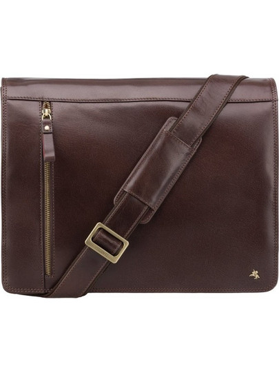 Δερμάτινη τσάντα ώμου Carter - Messenger Bag A4 Brown