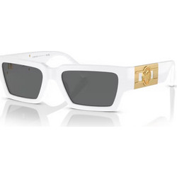 Versace VE4459 314/87 Ανδρικά Γυαλιά Ηλίου Τετράγωνα Κοκάλινα Λευκά με Μαύρο Φακό