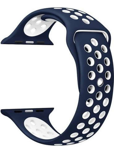 Ανταλλακτικό Λουράκι Σιλικόνης Apple Watch 5/4/3/2/1 - 44/42mm -Μπλε/Λευκό