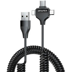 Awei CL-205 USB σε Lightning/ Τype C/ micro USB Μαύρο