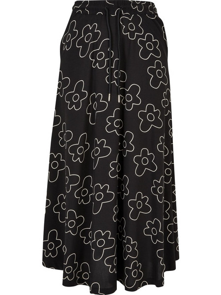 Urban Classics Μίντι Φούστα Υφασμάτινη Ψηλόμεση Κλος Floral Μαύρη TB4099
