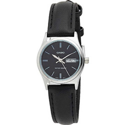 Casio Γυναικείο Ρολόι με Μαύρο Δερμάτινο Λουράκι LTP-V006L-1B2