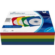 BOX67 MediaRange BOX67 CD Χρωματιστά Φακελλάκια με παράθυρο και κλείσιμο 100τμχ