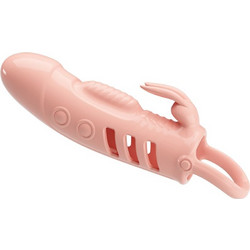 Pretty Love Sloane Sleeve Rabbit Κάλυμμα Επιμήκυνσης Πέους με Δόνηση Flesh