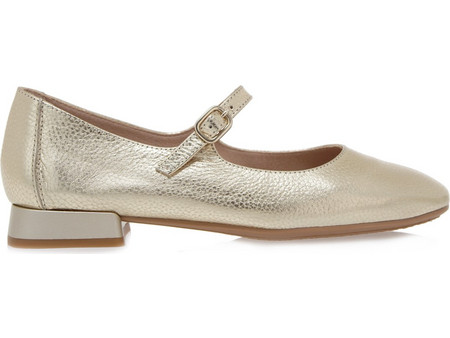 DESIREE MARY JANE S163S20011G1 - ΠΛΑΤΙΝΑ GRAIN ΔΕΡΜΑ DATI 2-METAL CHAMPAGNE