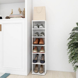 vidaXL Παπουτσοθήκη Ξύλινη Λευκή Μ27.5xΠ27xΥ102cm 808485