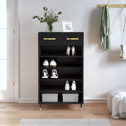 vidaXL Παπουτσοθήκη Ξύλινη Μαύρη Μ60xΠ35xΥ105cm 829589