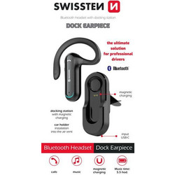 Swissten Earpiece Ακουστικό Bluetooth In Ear Black