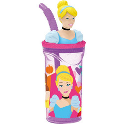 Stor 3D Disney Princess Bright Bold Παιδικό Ποτήρι Πλαστικό BPA Free με Καλαμάκι Πολύχρωμο 360ml