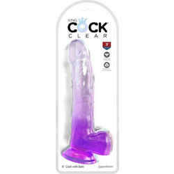 Pipedream King Cock 9" Ρεαλιστικό Dildo με Βεντούζα & Όρχεις 24.8cm Μωβ