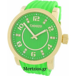 Breeze Γυναικείο Ρολόι με Πράσινο Καουτσούκ Λουράκι 110041.1