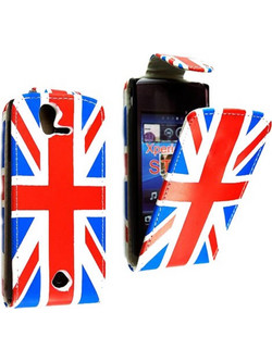 Sony Ericsson Xperia Ray ST18i Δερμάτινη Θήκη Flip Σημαία Αγγλίας SEXRST18ILFCUKF OEM
